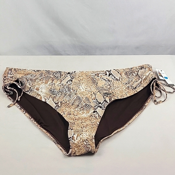 NWT Time And Tru mid rise bikini fit side ruched snake skin bottoms Size 3X - Picture 2 of 5